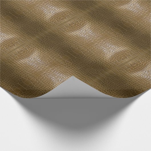 Modern beige bruin alligator krokodillenleer cadeaupapier (Hoek)