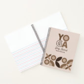 Modern Beige Bruin Geometrisch Patroon Yoga Notitieboek (Binnen)