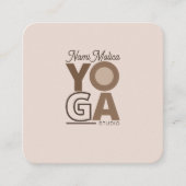 Modern Beige Bruin Patroon Yoga Studio Vierkante Visitekaartje (Voorkant)