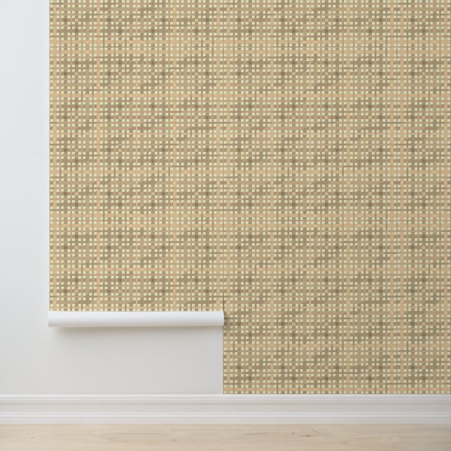 Modern Beige Bruin Tan Plaid Behang (Applicatie)