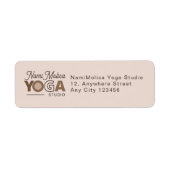 Modern Beige Bruin Yoga Studio Adres Etiket (Voorkant)