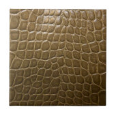 modern beige bruine alligator krokodilleder tegeltje (Voorkant)