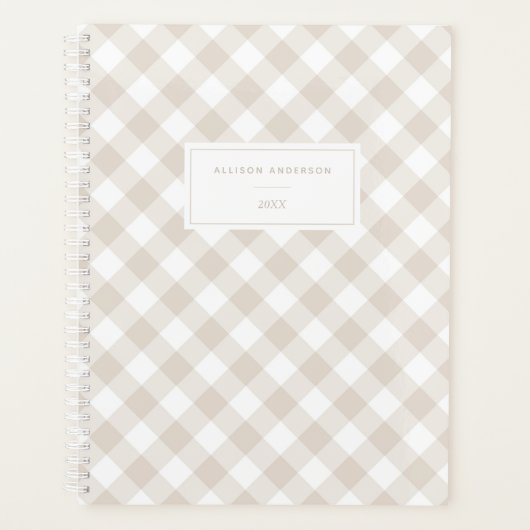 Modern Beige Buffalo Pset Planner (Voorkant)