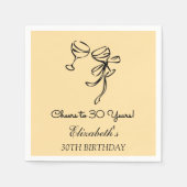 Modern Beige Cheers naar 30 jaar Verjaardag servet (Voorkant)