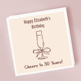 Modern Beige Cheers naar 30 jaar Verjaardag servet