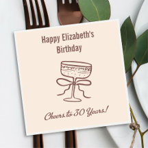 Modern Beige Cheers naar 30 jaar Verjaardag servet