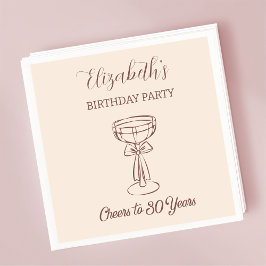 Modern Beige Cheers naar 30 jaar Verjaardag servet