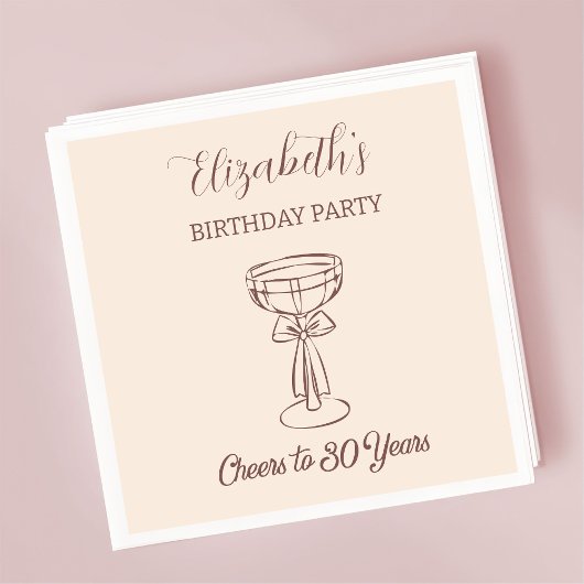 Modern Beige Cheers naar 30 jaar Verjaardag servet