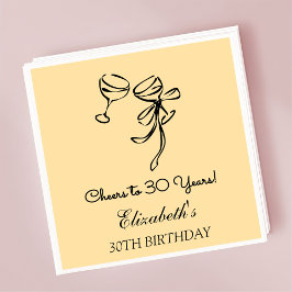 Modern Beige Cheers naar 30 jaar Verjaardag servet