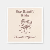 Modern Beige Cheers naar 30 jaar Verjaardag servet (Voorkant)
