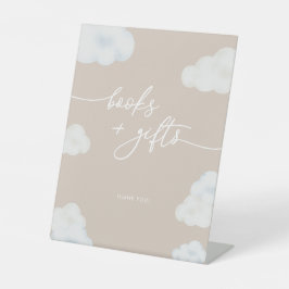 Modern Beige Cloud Baby shower Luier Raffle Sign Reclamebord Met Voetstuk