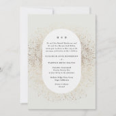 Modern Beige Cream Gold Monogram Oval Arch Kaart (Voorkant)