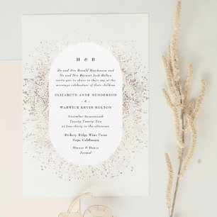 Modern Beige Cream Gold Monogram Oval Arch Kaart