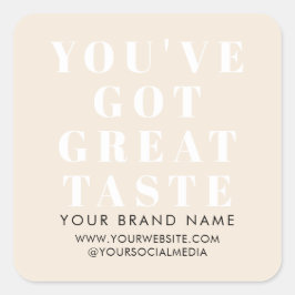 Modern beige doos verpakkingslabel vierkante sticker