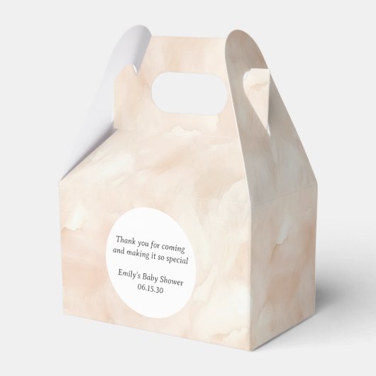 Modern Beige Eenvoudig Delicaat Waterverf Patroon Bedankdoosjes (Voorkant Zijde)
