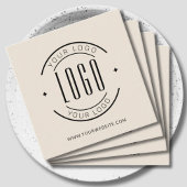 Modern beige eenvoudig voeg uw logo toe vierkante visitekaartje