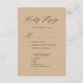 Modern Beige Elegant Script Eenvoudige bruiloft RS Informatiekaartje (Voorkant)