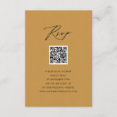 Modern Beige Elegant Script QR Bruiloft RSVP Informatiekaartje (Voorkant)