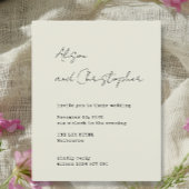 Modern Beige Elegant Script Wedding Invitation