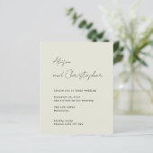 Modern Beige Elegant Script Wedding Invitation (Staand voorkant)