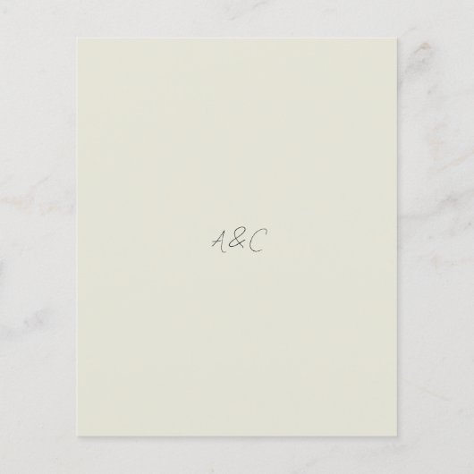 Modern Beige Elegant Script Wedding Invitation (Achterkant)