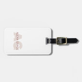 Modern Beige en Wijn Monogram Bagagelabel (Voorkant horizontaal)