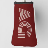 Modern Beige en Wijn Monogram Golfheadcover (Draai 90)
