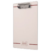 Modern Beige en Wijn Monogram Klembord (Links)