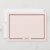 Modern Beige en Wijn Monogram Notitiekaartje (Voorkant)