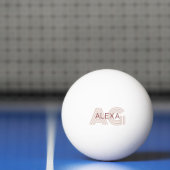 Modern Beige en Wijn Monogram Pingpongbal (Net)