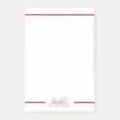 Modern Beige en Wijn Monogram Post-it® Notes (Voorkant)
