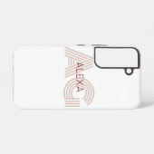 Modern Beige en Wijn Monogram Samsung Galaxy Hoesje (Achterkant horizontaal)