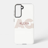 Modern Beige en Wijn Monogram Samsung Galaxy Hoesje (Achterkant)
