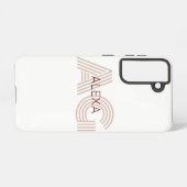 Modern Beige en Wijn Monogram Samsung Galaxy Hoesje (Achterkant horizontaal)