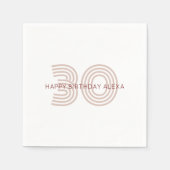 Modern Beige en Wijn Monogram Servet (Voorkant)