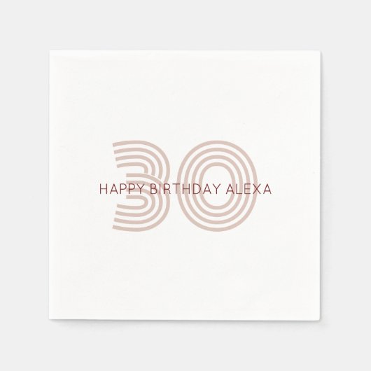 Modern Beige en Wijn Monogram Servet (Voorkant)