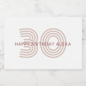 Modern Beige en Wijn Monogram Sparkling Wijnetiket (Enkel label)