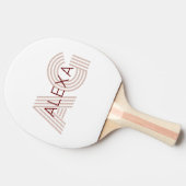 Modern Beige en Wijn Monogram Tafeltennisbatje (Zijkant)