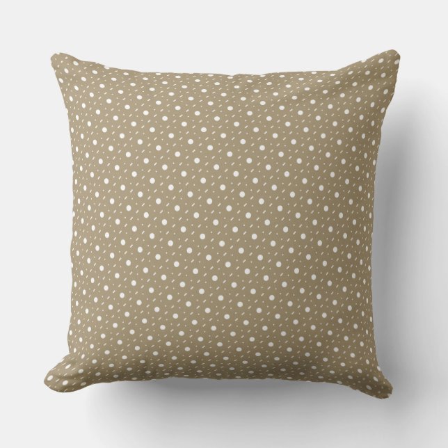Modern beige en wit geometrisch patroon kussen (Voorkant)