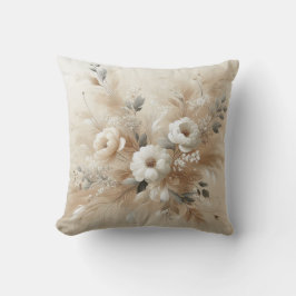 Modern Beige Flowers 2 Poster Kussen