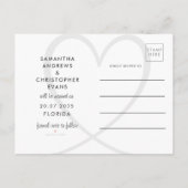 Modern Beige Foto & Heart Opslaan Datum Aankondigingskaart (Achterkant)