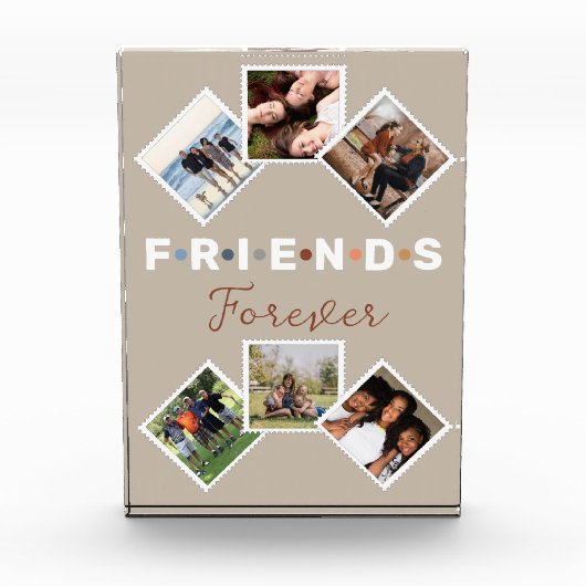 Modern Beige Friends Forever Foto Collage (Voorkant)