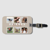 Modern Beige Friends Forever Foto Collage Bagagelabel (Voorkant (horizontaal))