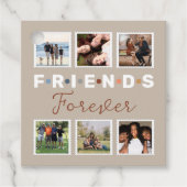 Modern Beige Friends Forever Foto Collage Bedankjes Labels (Voorkant)