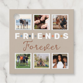 Modern Beige Friends Forever Foto Collage Bedankjes Labels