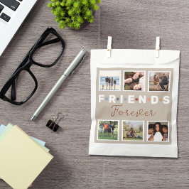 Modern Beige Friends Forever Foto Collage Bedankzakje