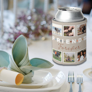 Modern Beige Friends Forever Foto Collage Blikjeskoeler