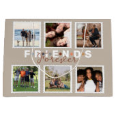 Modern Beige Friends Forever Foto Collage Groot Cadeauzakje (Voorkant)
