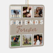 Modern Beige Friends Forever Foto Collage Keramisch Ornament (Rechts)