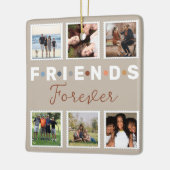 Modern Beige Friends Forever Foto Collage Keramisch Ornament (Links)